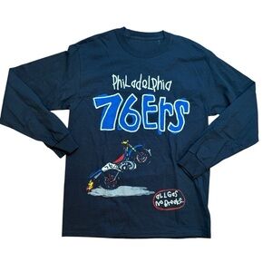 NBA Men's T-Shirt After School Special Black Philadelphia 76ers Long Sleeve Sz M